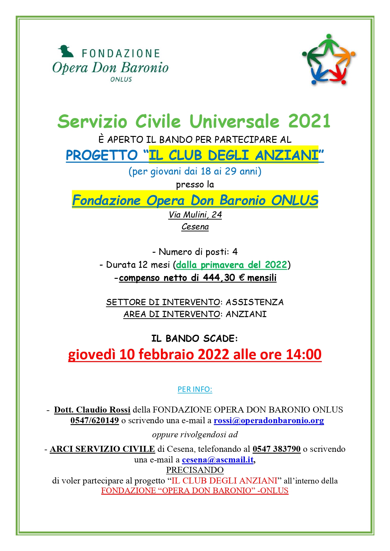 Al Via Il NUOVO BANDO Per Il SERVIZIO CIVILE UNIVERSALE 2021